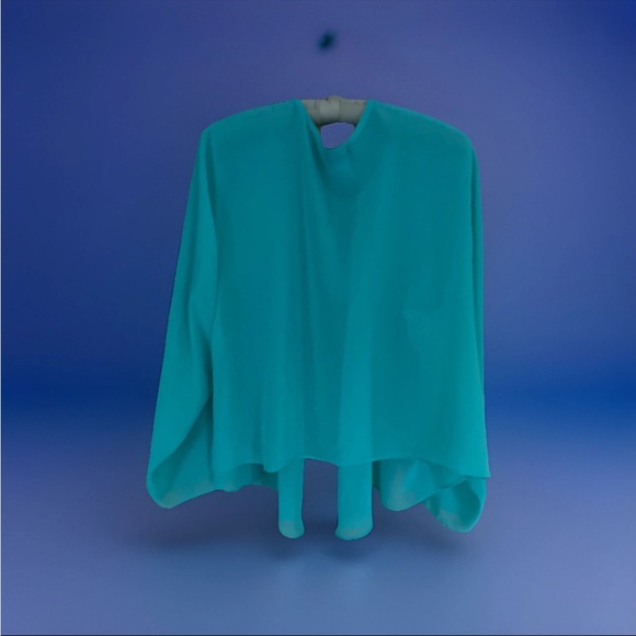 Ashro Size 3X Light Turquoise Sheer Topper Kimono  Jacket - Picture 2 of 3